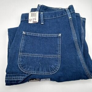 Carhartt B13 DST Mens Loose Fit Washed Denim Carpenter Jeans Blue 35x32